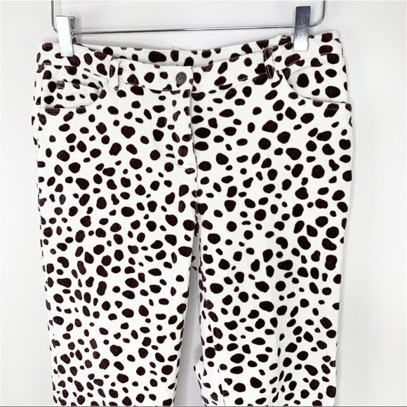 Mini Boden Black and White Spotted Dalmation Print Velour Pants Adjustable Waist - Picture 9 of 14